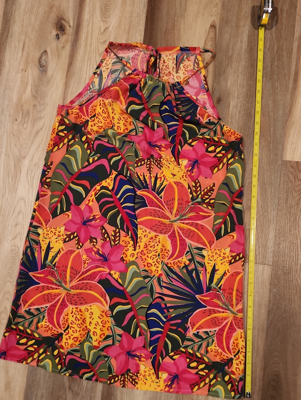 Women's Bright Tropical Floral Halter Dress